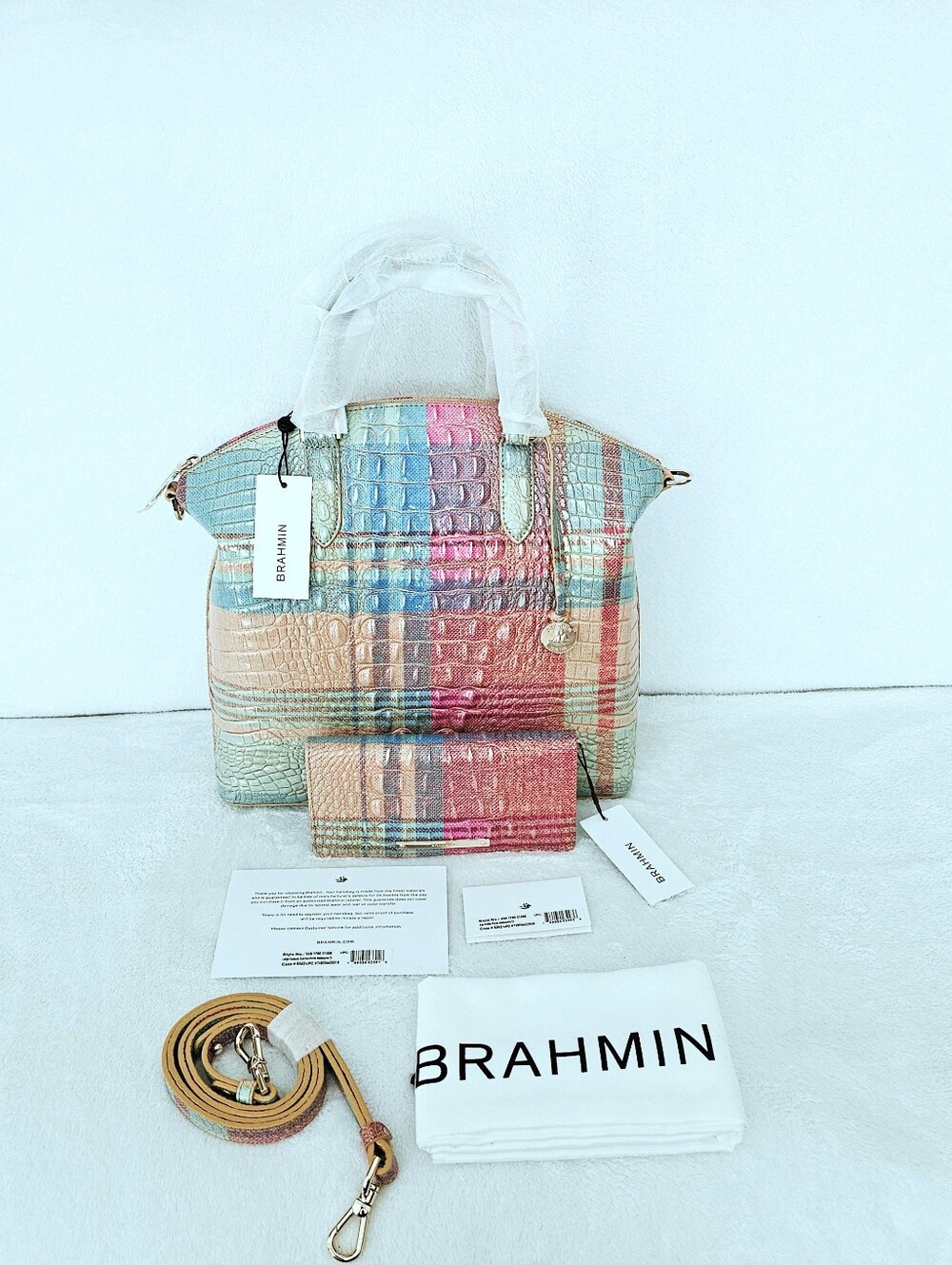 NWT Brahmin PICNIC Large Duxbury w/Ady Wallet